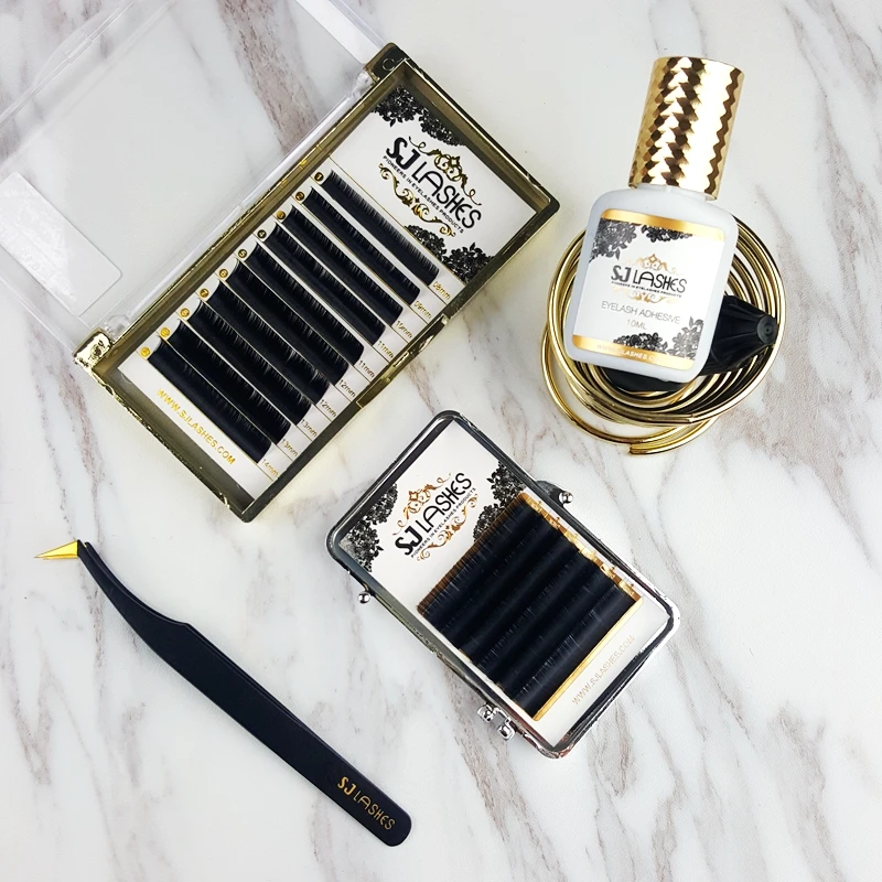 SJ LASHES Synthetic/Animal Hair Individual Eyelash Extensions/Private label