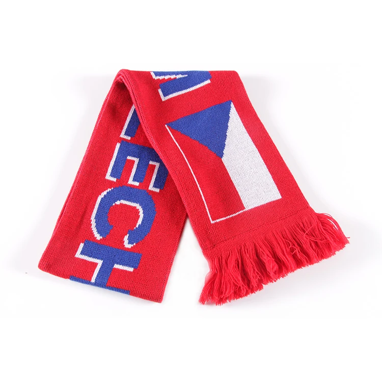 F03 cheap jacquard knitted double layers muffler sport club soccer football fan scarf