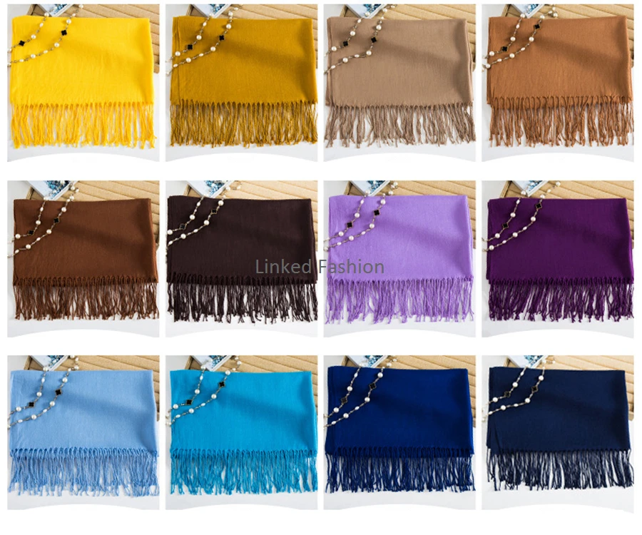 2019 New Women Cashmere Solid Beach Scarf Spring /Summer Thin Pashmina Shawls and Wrap Female Foulard Hijab Stoles