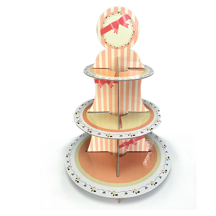
Hot sale Party Decoration 3 Tier Disposable Paper Cupcake Stands 