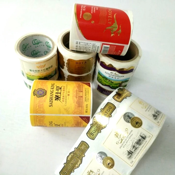 Wine Beverage Bottle stamping Labels gold stamping gold blocking stickers
