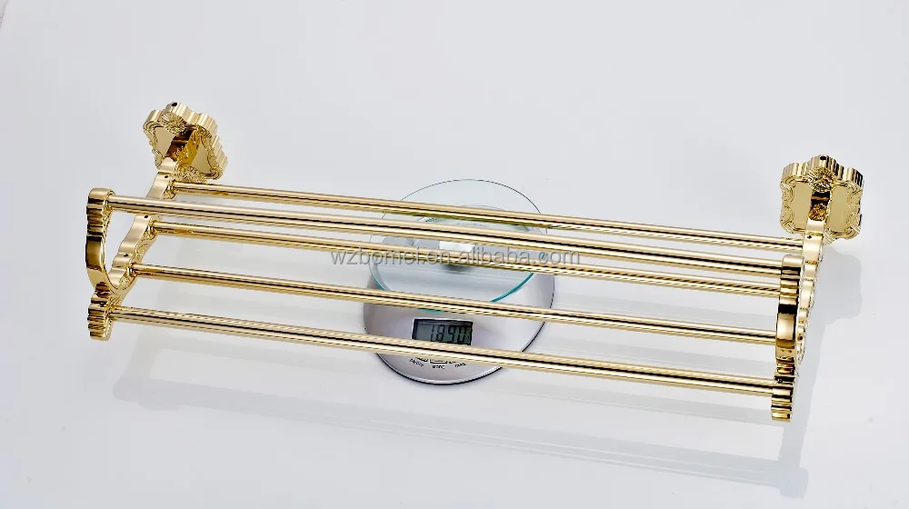 
Art Carving Household Hotel Bathrooms Accessories Wall Mounted Gold Towel Rack BM15288 Towel Shelf 
