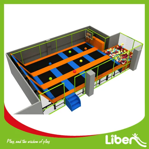 Custom Design Room Size Indoor Kids Rectangular Trampoline, Foam Cubes Trampoline for Kids