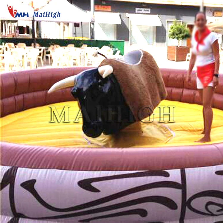 Amusement park inflatable mechanical bull ride game inflatable rodeo bull