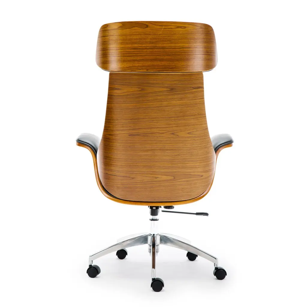 
MID CENTURY WOODEN BIG SIZE LEATHER OFFICE CHAIR RENAISSANCE EXECUTIVE CHAIR 