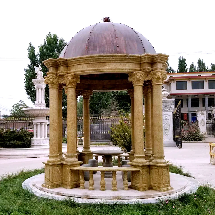 Античный разноцветный мраморный столбик, купол для крыши, сада