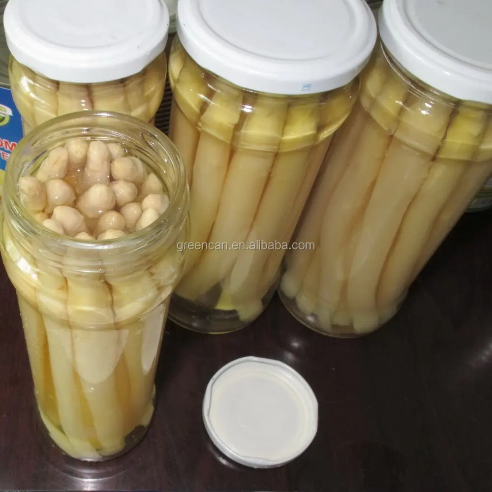 low price canned food vegetables high quality white asparagus glass jar in brine factory wholesale