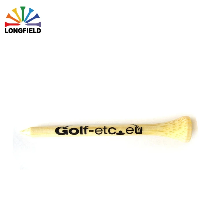 
70mm Natural Circle Print Unique Custom Bamboo Golf Tee Set 
