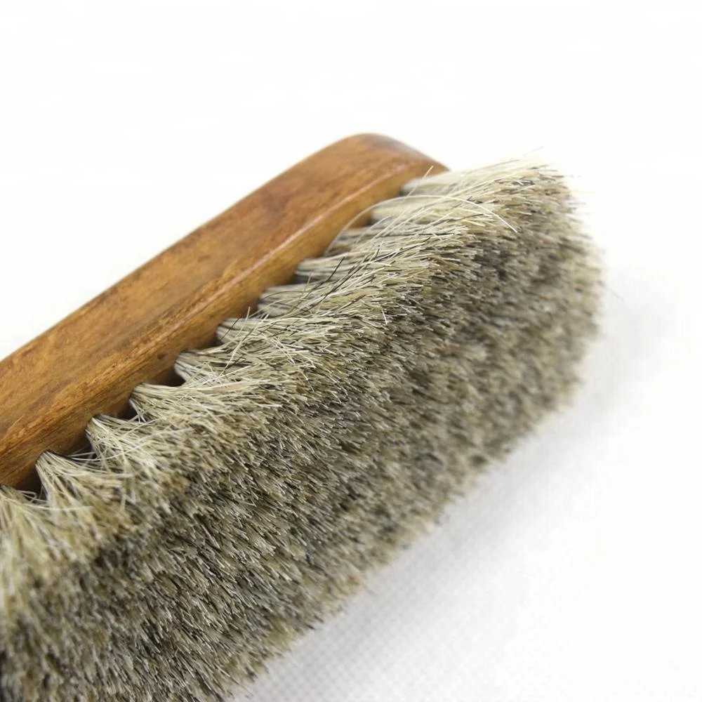 Newest Beech Wooden Handle Horse Hair Shoe Brush Wholesale