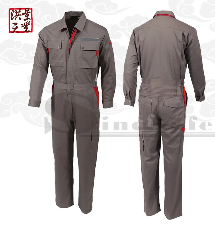100% Cotton Safety Workwear Orange Coveralls For Men Workwear Uniform Jumpsuit