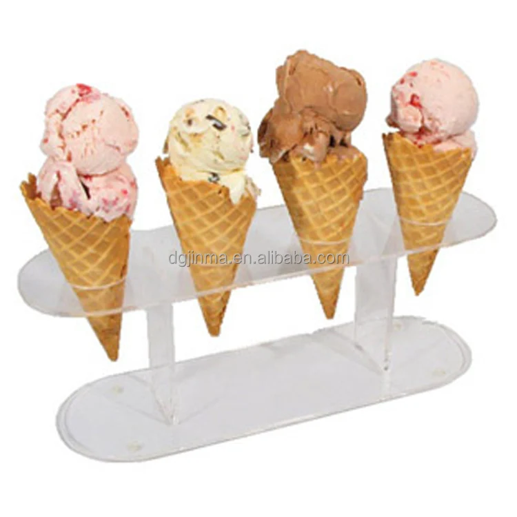 Wholesale Table Top Clear Acrylic Ice Cream Cone Holder