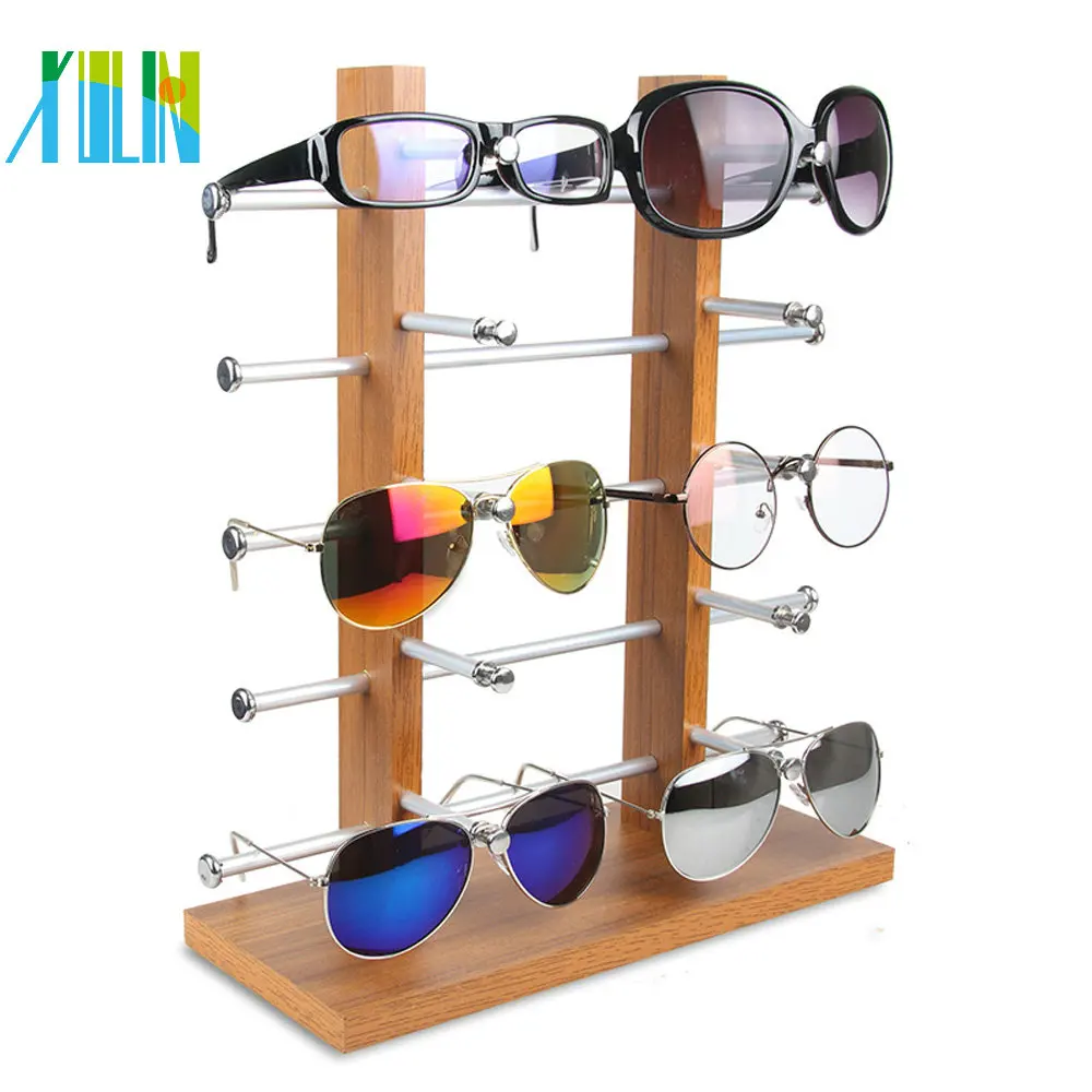 XULIN Shop Fitting Wen Zhou Hot Sell Acrylic Sunglasses Tray Holder Bamboo Suitcase Rotating Glasses Display Stand Rod