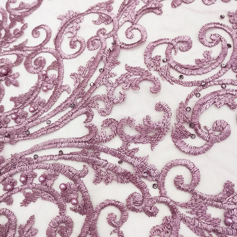 guangzhou bestway cheap african embroidered burgundy lace fabric