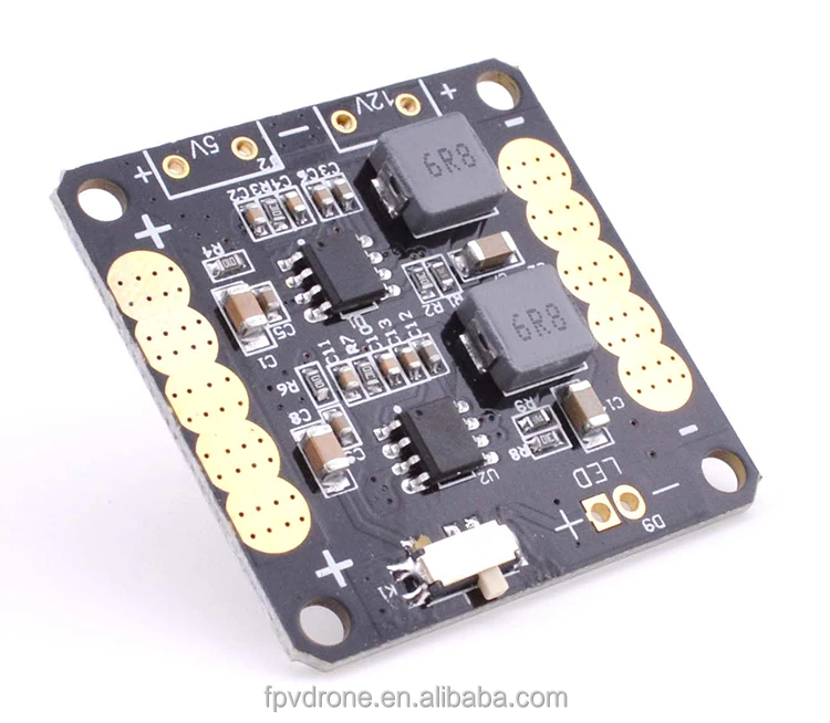 CC3D Flight Controller PDB Power Distribution Board with 5V 12V BEC Output LED Switch for FPV RC 250 Across Quadcopter