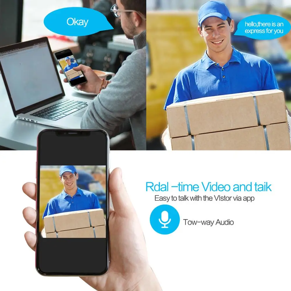 QZT 1080P Full HD V7 Wifi Video Doorbell Sensor Waterproof / Weatherproof CMOS with Night Vision and PIR Motion Sensor