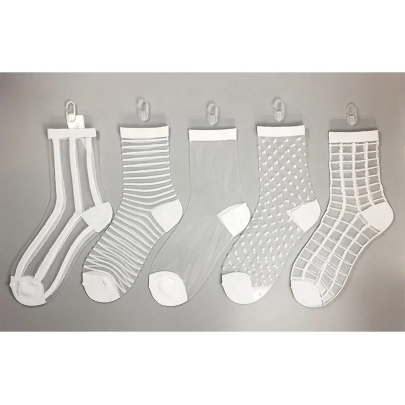 Calcetines cortos de seda cristal Girls Crystal Silk Ankle Short Socks UltrathinTransparent Elastic Stockings women silk socks