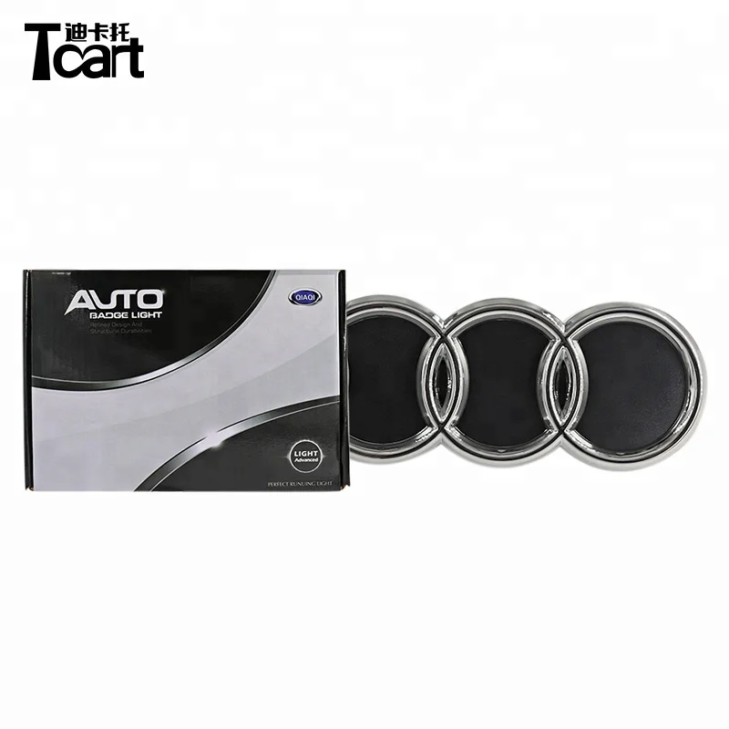 Tcart High Quality 12V White Red Blue Special LED Car Logo Light Out Door Lamp normal bright and Sport mode