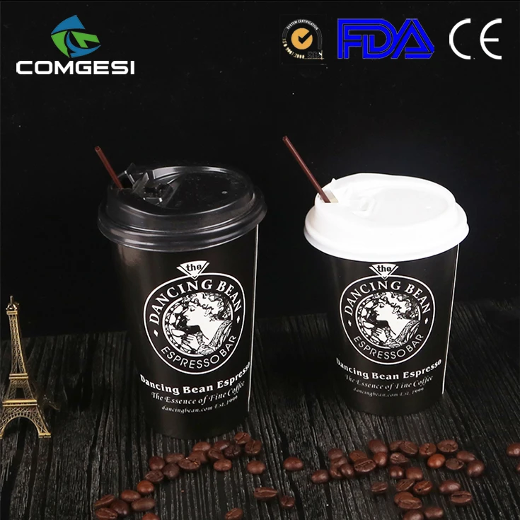 
USA Canada Factory New 8oz 12oz 16oz Ripple Double Single Wall Disposable Kraft Paper Coffee Soup Hot Paper Cup With Lid 