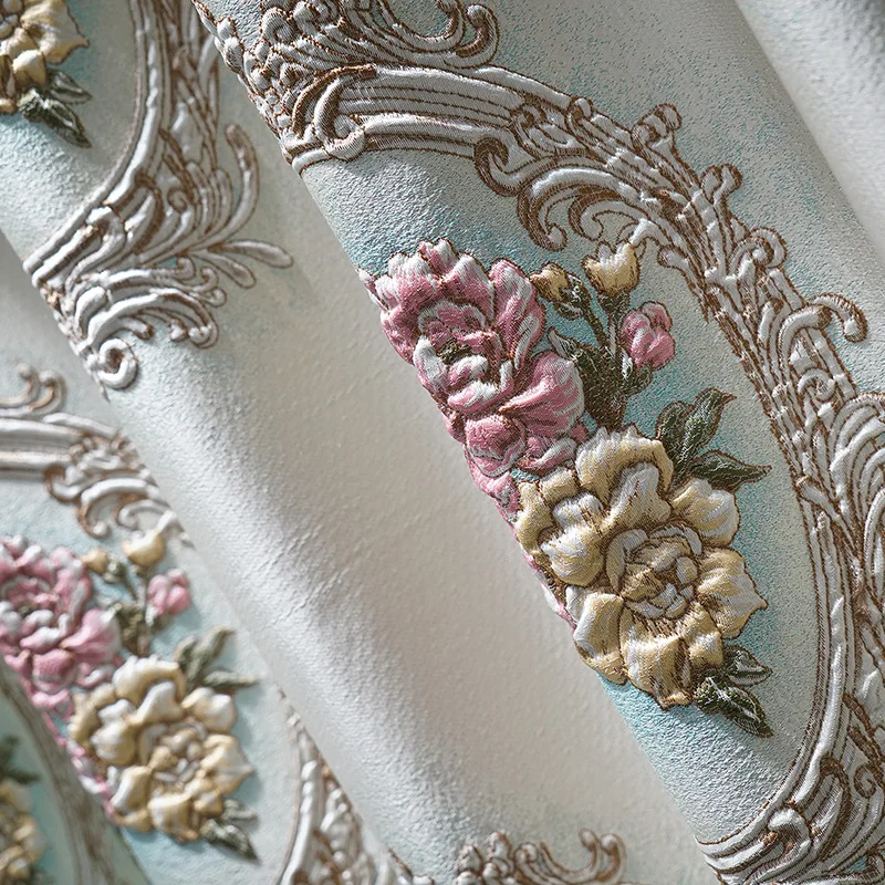 Chinese Supplier European Luxury 3D embossed Window Curtains