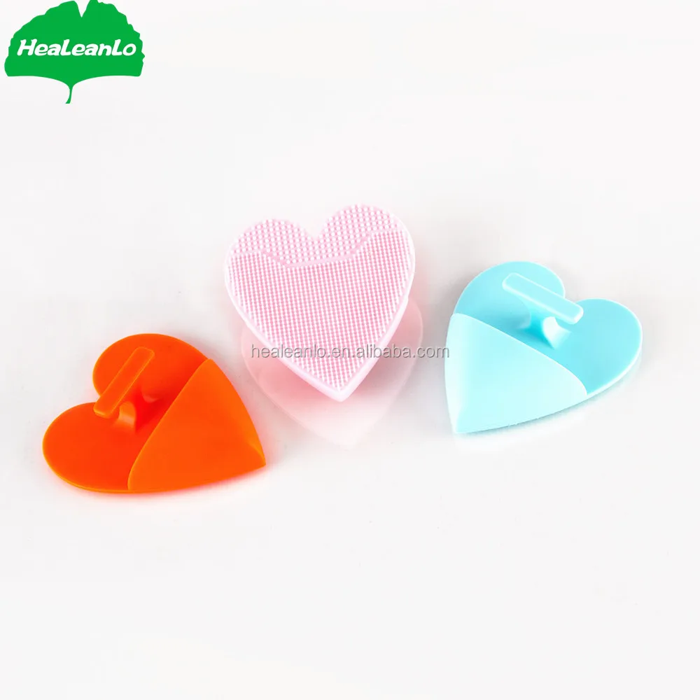 HeaLeanLo silicone heart shape wash face brush are facial cleansing brushes good for your skin silicon rubber face brush cleaner