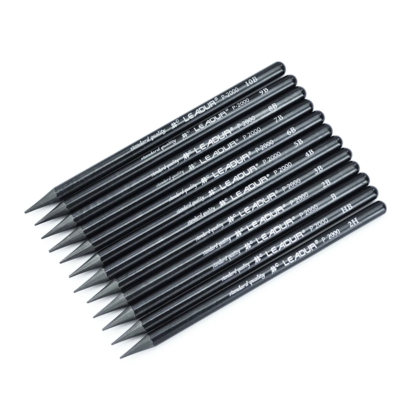 LEADUR Low price custom logo pencils graphite 4B 6B woodless pencil sketch drawing pencil set