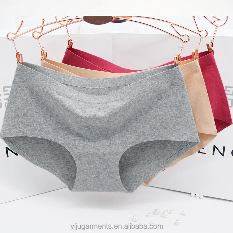 Best selling comfortable women cotton plain dyed brief underwear