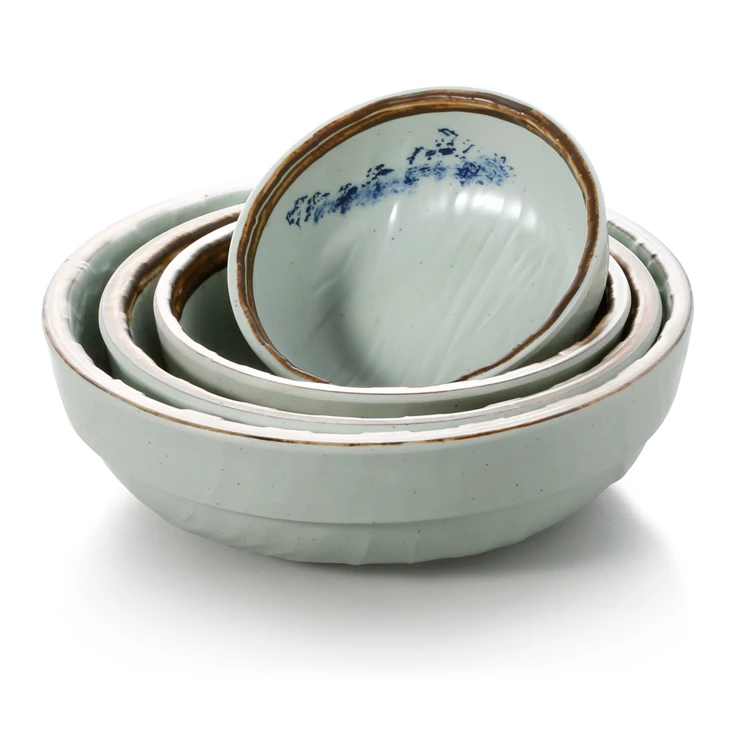 factory supply custom printed unbreakable melamine round korean stone bowl