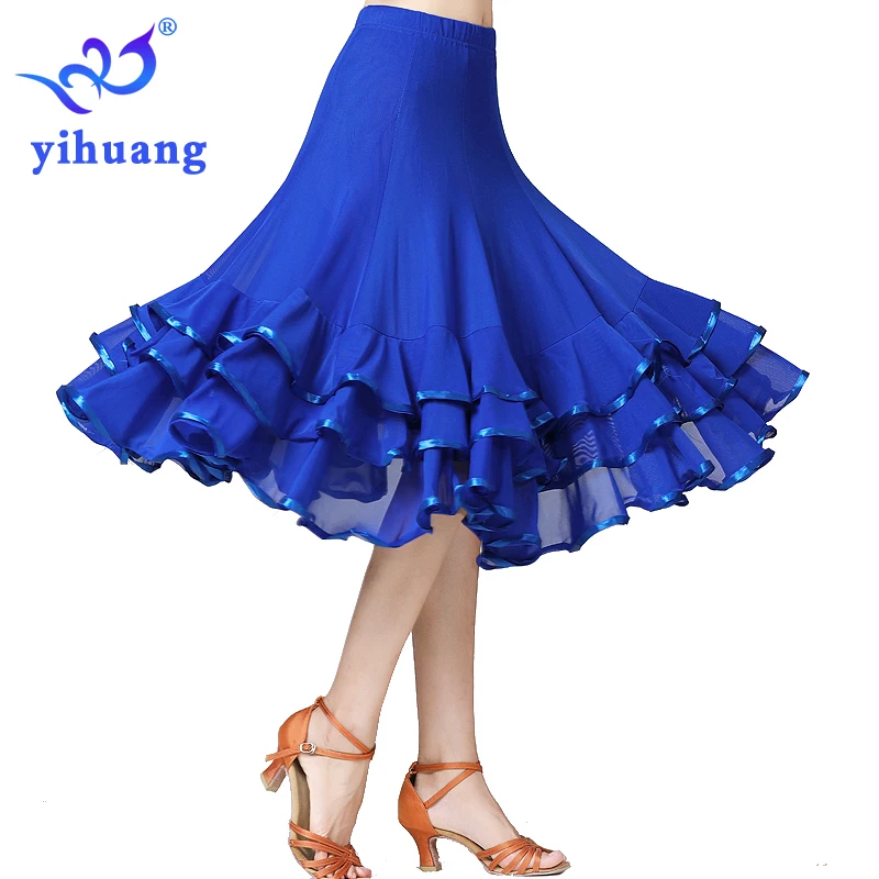 2019 New Style Ballroom Skirt Simple Practice Stage Dancing Skirt Women Waltz Ballroom Dress
