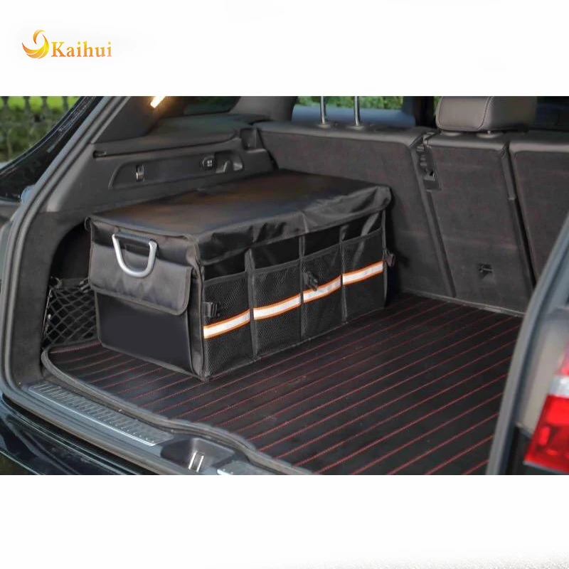 
Car Trunk Organizer with Foldable Cover, Heavy Duty Collapsible Cargo Storage Container 