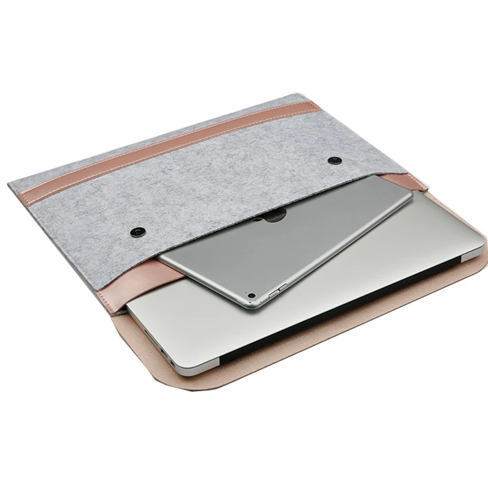 China Fashionable Mini Simple Multi-Color Felt Leather Laptop Cover for MacBook Air Pro 13 Stylish Business Style