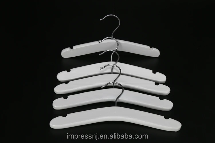 Quality Kids White Wooden Coat Hangers for Baby Toddler Clothes