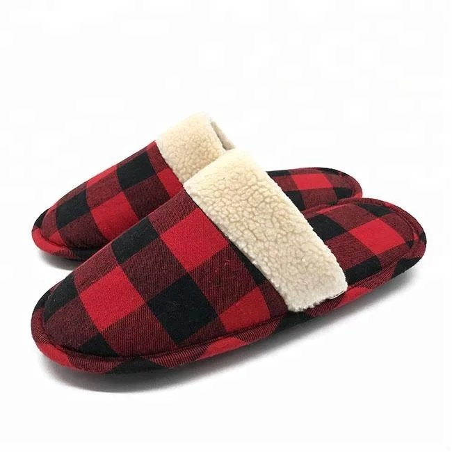 House Grid Womens Mens Soft Coral Fleece Memory Foam Slipper Indoor and Outdoor