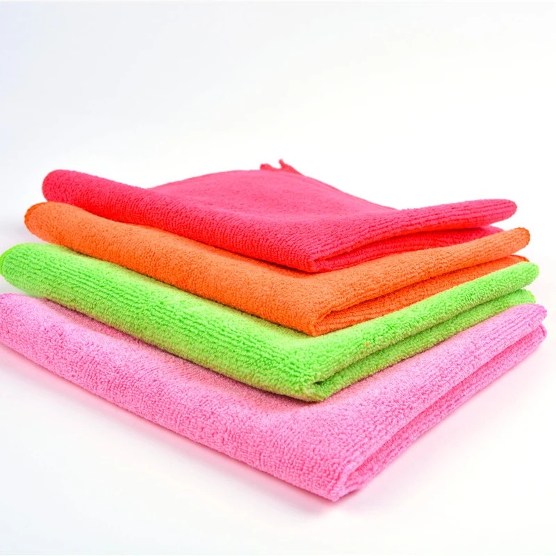 Kitchen Restaurant White Printed Cleaning Hand Towels Wholesale Wash Cloth with Custom