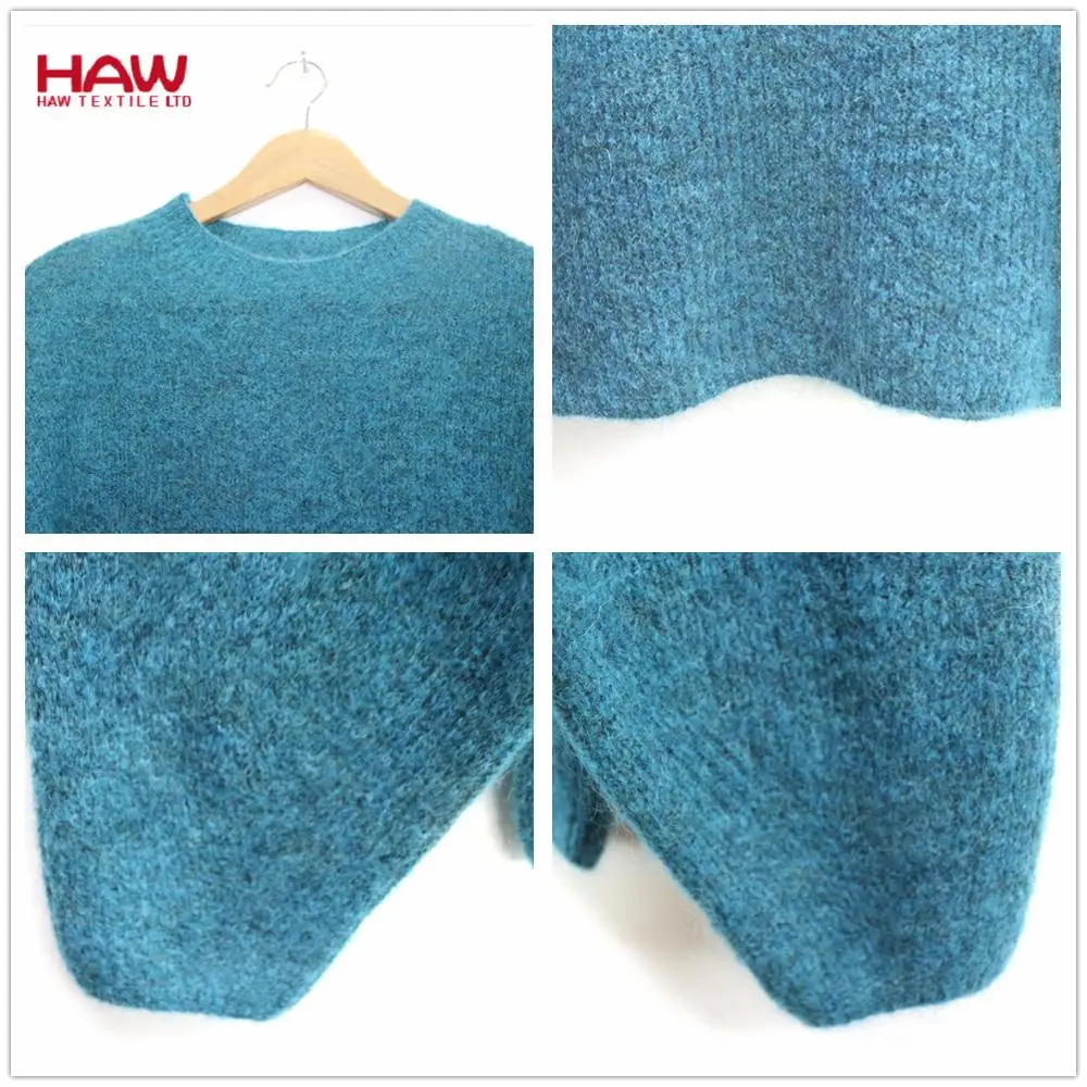 
OEM Custom Pullover Warm Woolen Women Cashmere Mohair Knit Sweater For Ladies 