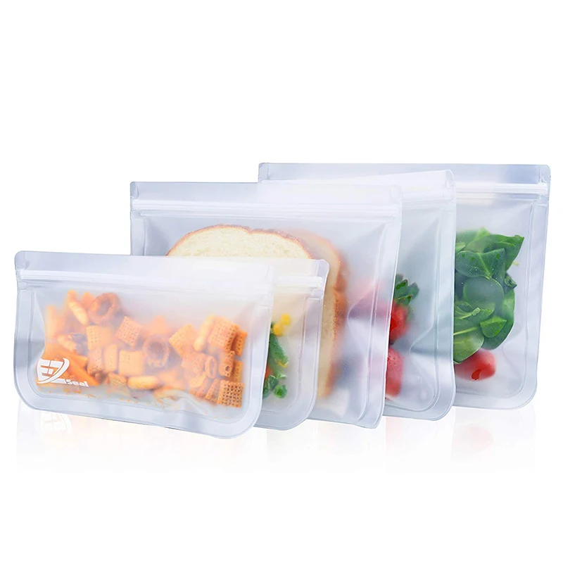 PEVA Reusable Storage Bags For Freezer Food Zip Lock Sandwich Bag Snacks Lunch sandwiches Travel Storage Home organisation