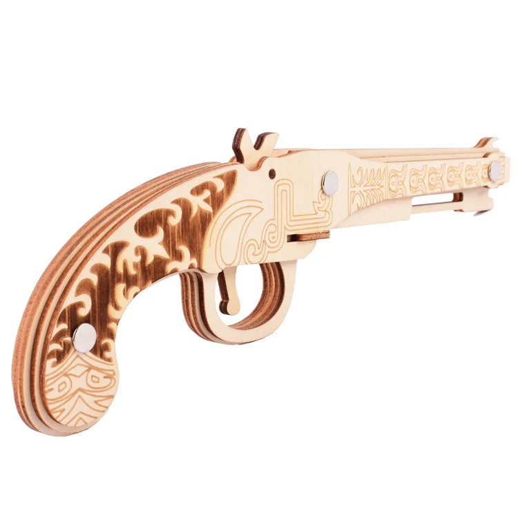 Wincent OEM FSC Eco-friendly Wooden Gun Puzzles Ready to Ship Laser