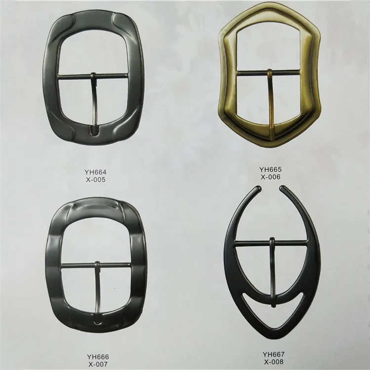 Diamond-studded rectangle metal belt buckle Oval D ring belt pin buckle