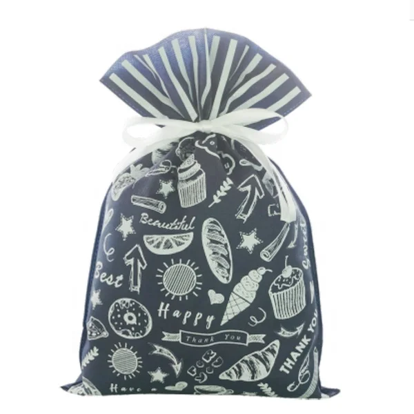 Экологичные нетканые сумки красного цвета на шнурке, биоразлагаемые пакеты, ежедневная подарочная упаковка