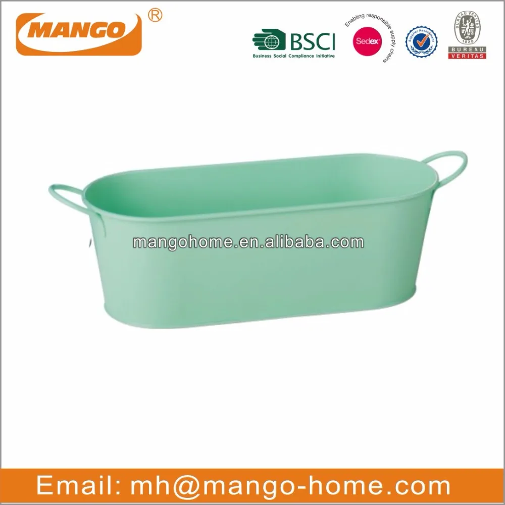 Colorful Metal outdoor oval planter flower pots