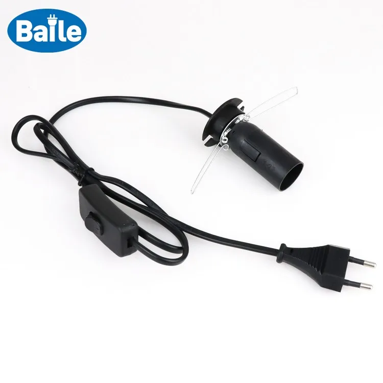 EU salt lamp power cord with inline onoff switch holder salt cable