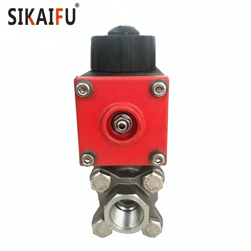 DN15 Stainless Steel 304 Pneumatic Actuator 3pc Ball Valve