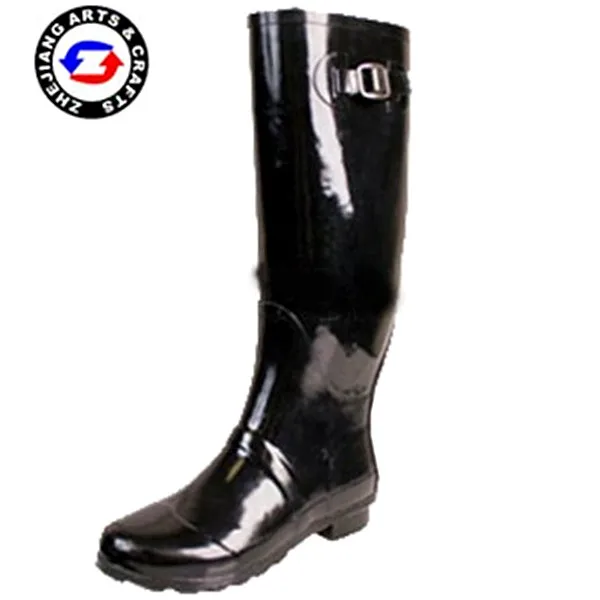 Gloss black rubber boots rain boots wellies wellington boots