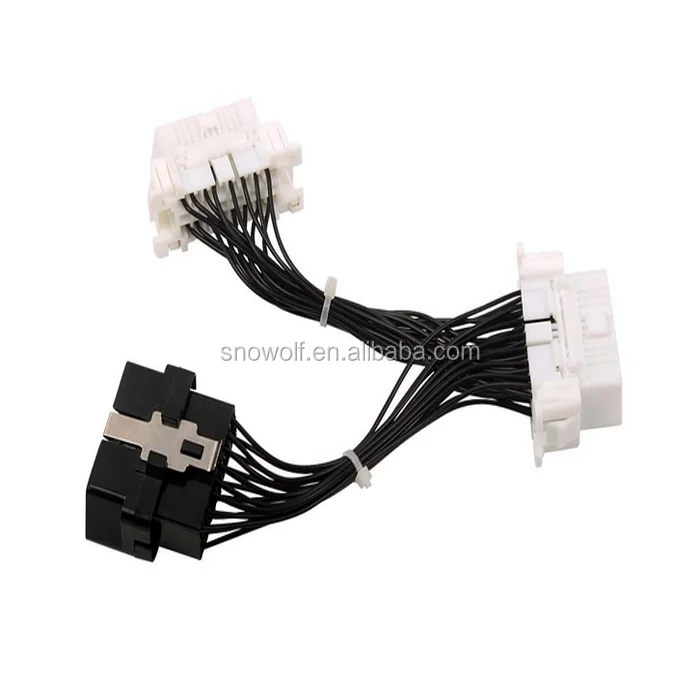 16 Pin Y Splitter Extension 1 to 3 Diagnostic Electronic Cable Extension OBD2 Y Cable