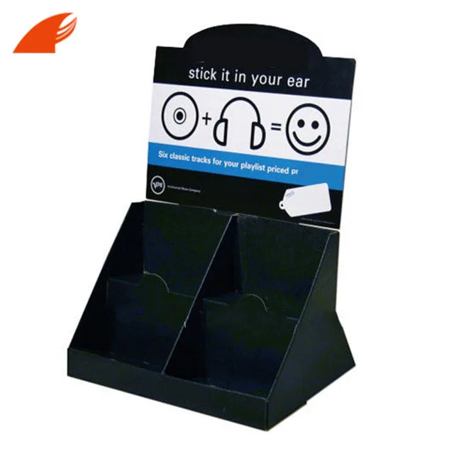 Corrugated Cardboard Counter Display For Headset/Headphone Counter Display Stand