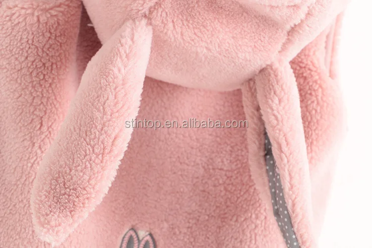 Autumn and winter new rabbit ears hats lambs wool vest baby rabbit waistcoat children hooded vest