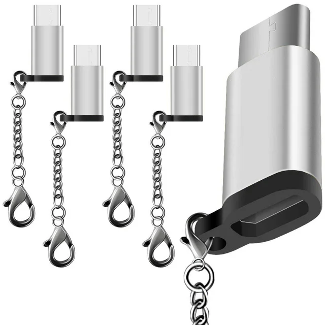 Micro USB Female to Type-C Male Connector For Cable with keychain