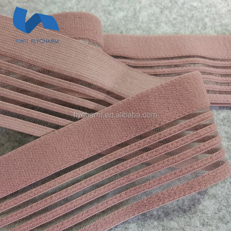 
Soft light pink knitted elastic webbing for clothing 
