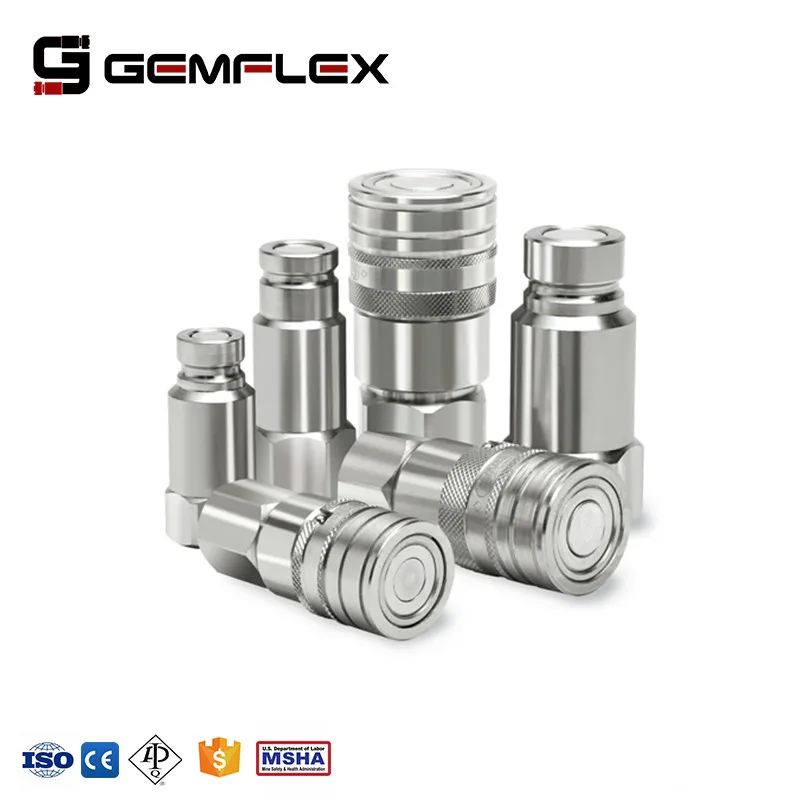 Stainless steel flat face hydraulic quick coupling