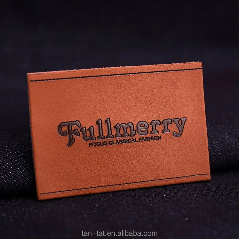 Black Genuine Hem Leather Label Tag for Jeans