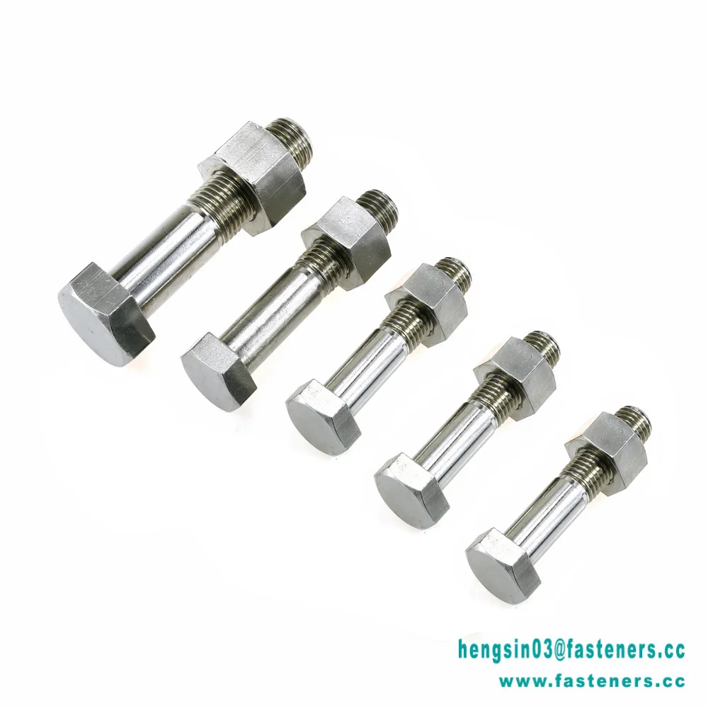Hexagon head bolts DIN 933(full thread) grade 5.8 M22 bolt and nuts